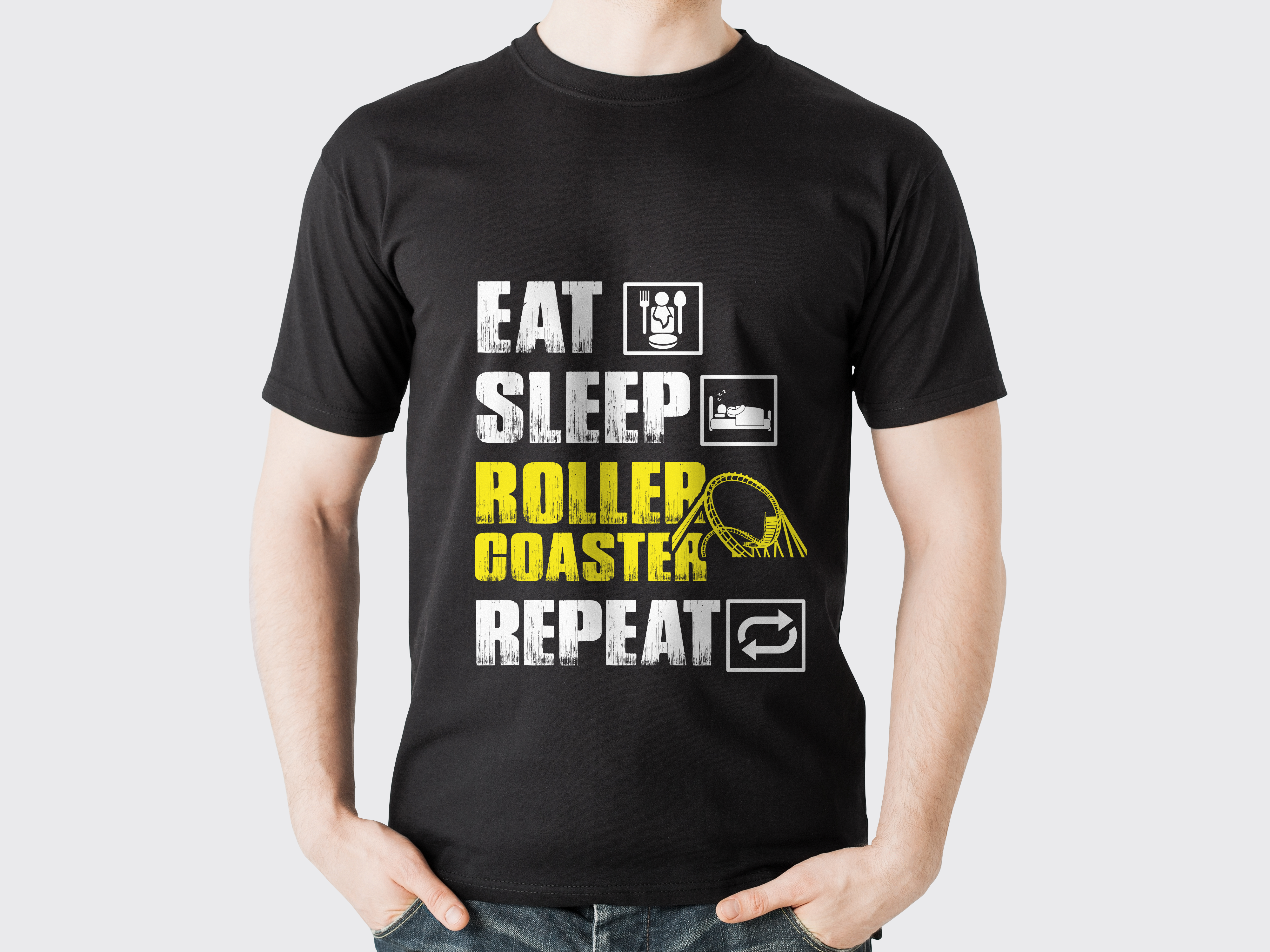 T-Shirt Eat Sleep Roller Coaster Repeat 